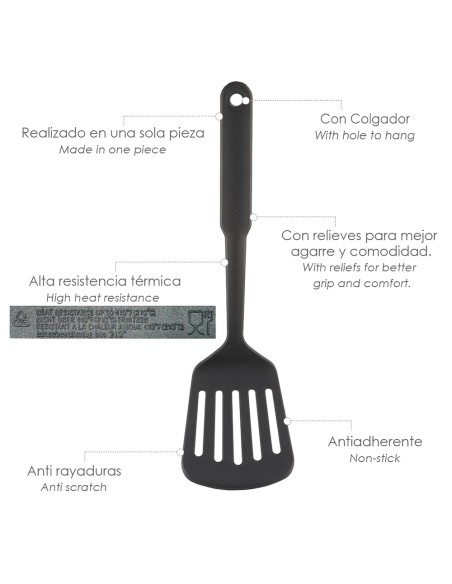 Espatula Rasera Cocina Nylon Basic 32,5 x 9 cm.