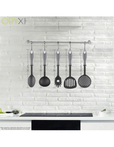 Cuchara Servir Cocina Nylon Con Mango Antigotas Engomado 32,5x6cm