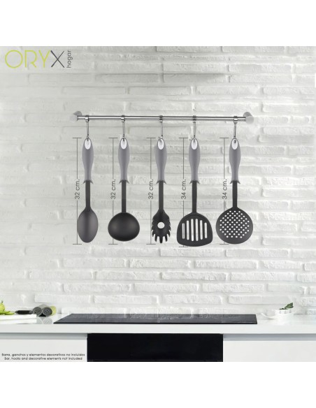 Cuchara Servir Cocina Nylon Con Mango Antigotas Engomado 32,5x6cm