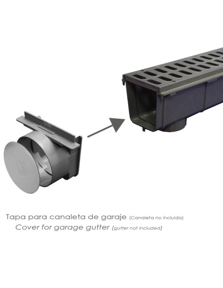 Tapa Para Canaleta Garaje Con Salida Ø 110 mm.
