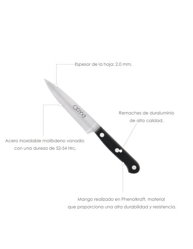 Cuchillo Grenoble Patatero Puntilla Hoja Acero Inoxidable 11 cm. Negro