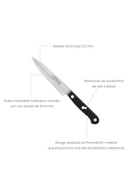 Cuchillo Grenoble Patatero Puntilla Hoja Acero Inoxidable 11 cm. Negro