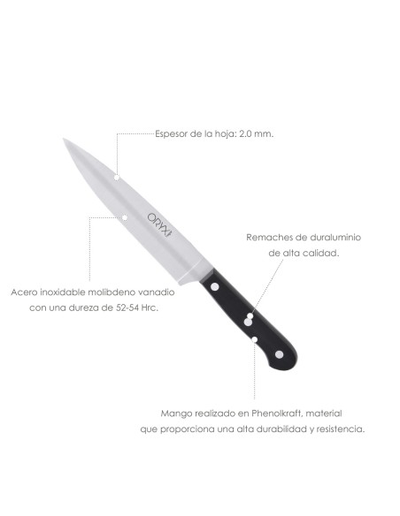 Cuchillo Grenoble Verduras Hoja Acero Inoxidable 15 cm. Negro