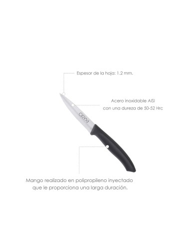 Cuchillo Nuuk Mondador Hoja Acero Inoxidable 9 cm. Negro (Blister 3 Piezas)