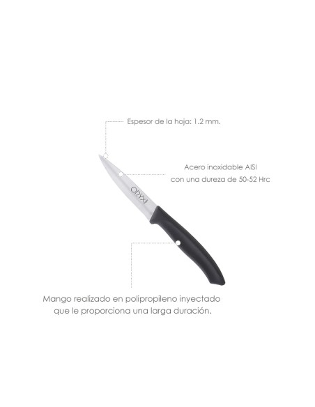 Cuchillo Nuuk Mondador Hoja Acero Inoxidable 9 cm. Negro (Blister 3 Piezas)