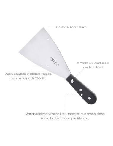 Espatula Cocina Grenoble Acero Inoxidable 9 cm. Negro