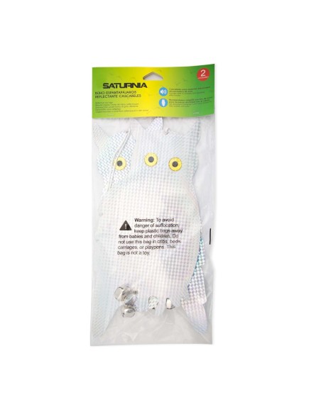 Buho Espantapajaros Reflectante Para Colgar Con 2 Cascabeles (2 Piezas)