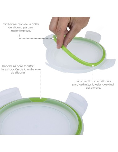 Recipiente Hermetico Cristal Redondo 400 ml. Ø 125 x 7 (alt) cm.