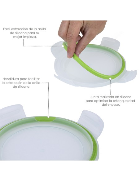 Recipiente Hermetico Cristal Redondo 550 ml. Ø 145 x 7 (alt) cm.