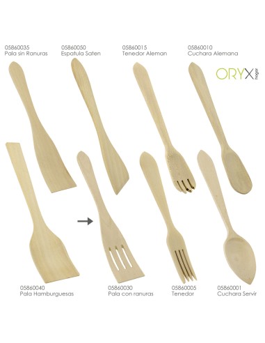 Pala Cocina Madera Con Ranuras Oryx 30 cm.