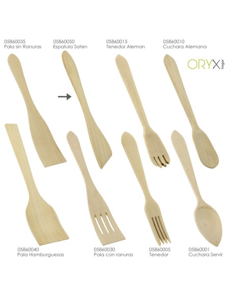 Espatula Sarten Cocina Madera Oryx 30 cm.