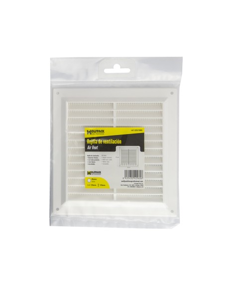 Rejilla Plastico Sobreponer Con Malla Posterior 17x17 cm.