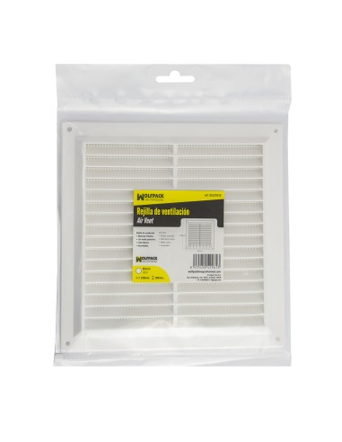 Rejilla Plastico Sobreponer Con Malla Posterior 20x20 cm.