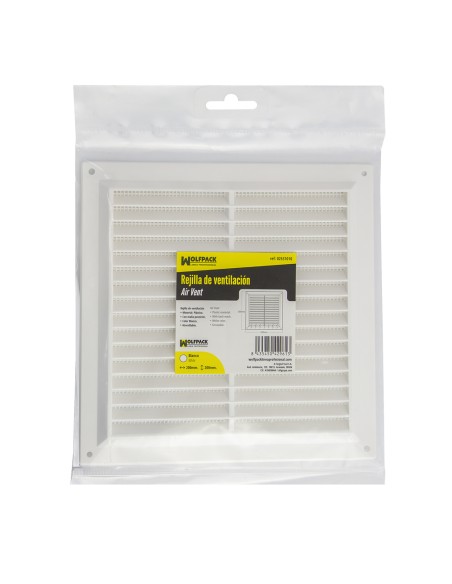 Rejilla Plastico Sobreponer Con Malla Posterior 20x20 cm.