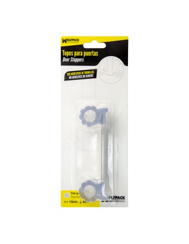 Tope Sujeta Puerta Goma Transparente 13 cm.