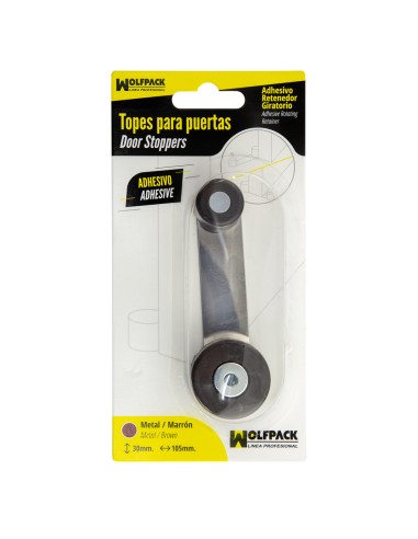 Tope Puerta Con Retenedor Metalico / Goma Marron
