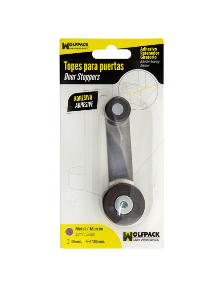 Tope Puerta Con Retenedor Metalico / Goma Marron