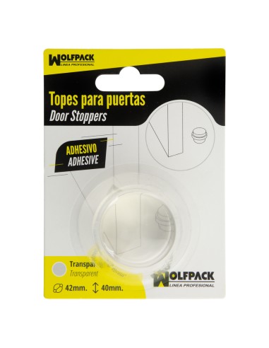 Tope Puerta Adhesivo Transparente Redondo