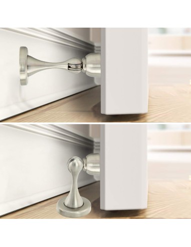 Tope Puerta Retenedor Magnetico Extrafuerte Acero Inoxidable Para Pared y Suelo