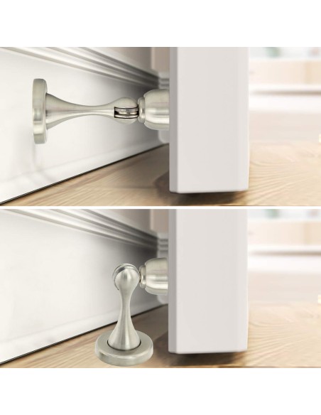 Tope Puerta Retenedor Magnetico Extrafuerte Acero Inoxidable Para Pared y Suelo