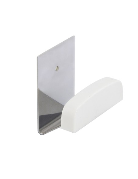 Colgador Percha Adhesivo Acero Inoxidable Color Metalizado / Blanco