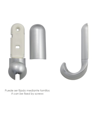 Colgador Adhesivo / Atornillable Plateado Mate