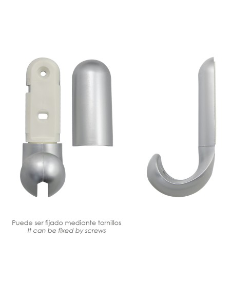 Colgador Adhesivo / Atornillable Plateado Mate