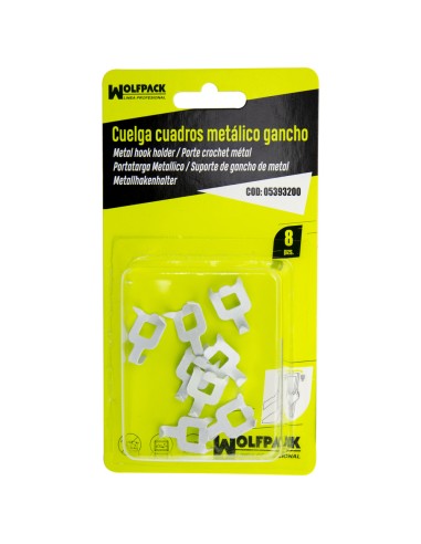Cuelga Cuadros Metalico Gancho Blister 8 Piezas