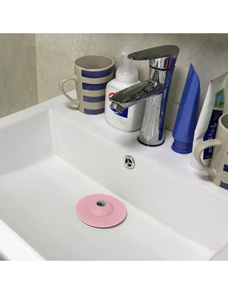 Tapón Universal Fregadero Lavabo Bañera Silicona Con Cestillo Ø 10 cm.