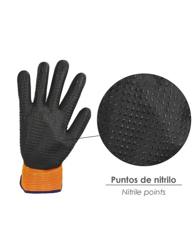 Guantes Nylon Con Palma En Foam y Puntos Nitrilo Touch 10"