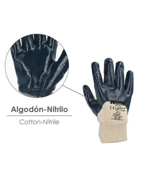 Guantes Nitrilo / Lona Pesados Nimax 8"