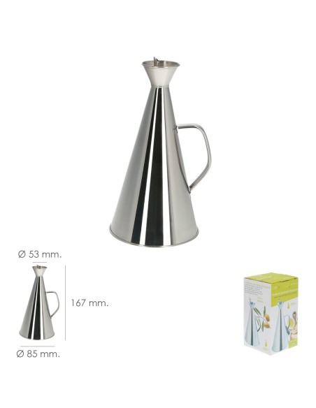 Aceitera Acero Inoxidable Antigoteo 250 ml.