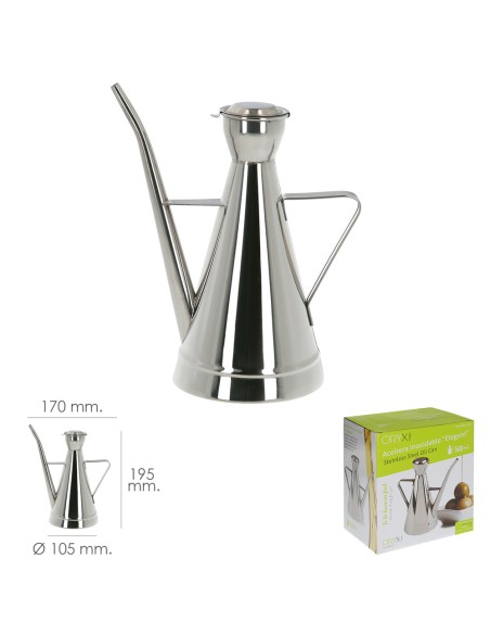 Aceitera Acero Inoxidable Modelo Elegant 500 ml.