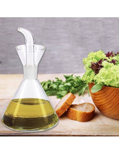 Aceitera De Cristal Con Sistema Antigoteo, Capacidad 500 ml.