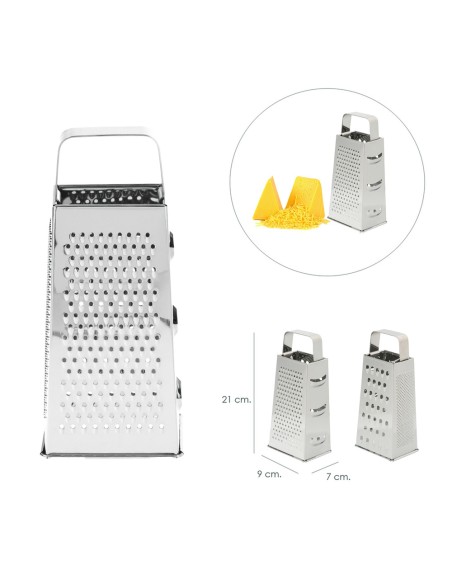 Rallador Acero Inoxidable, 4 Cortes Diferentes, Vertical.