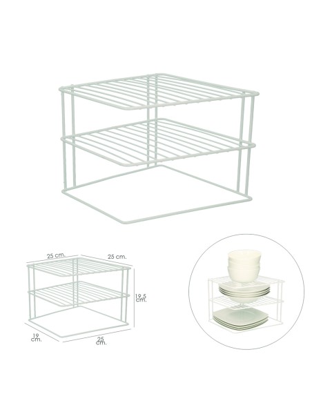 Estante Forma De Esquina Para Cocina, 90 Grados, 3 niveles
