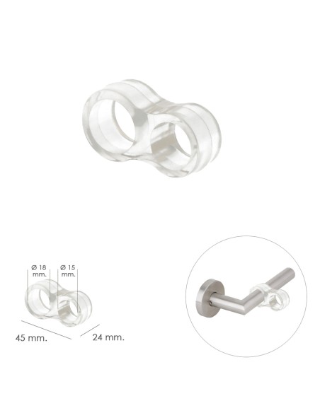 Tope Puerta Para Manivela Transparente (Blister 4 Unidades)