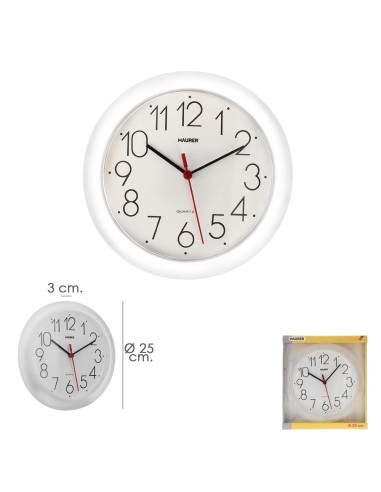 Reloj De Pared Ø 25 cm. Color Blanco
