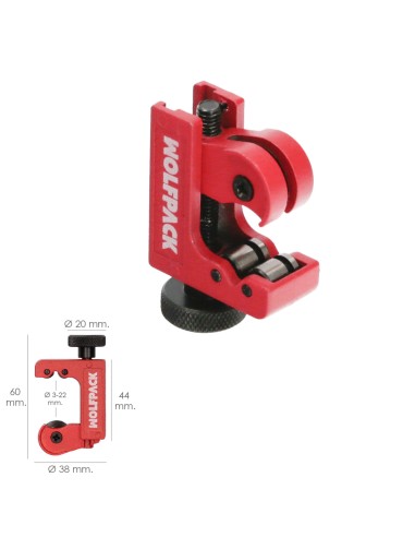 Cortador De Tubos Mini De Ø 3 A 22 mm. Cuerpo Realizado en Aluminio y Rodel en Acero Templado.