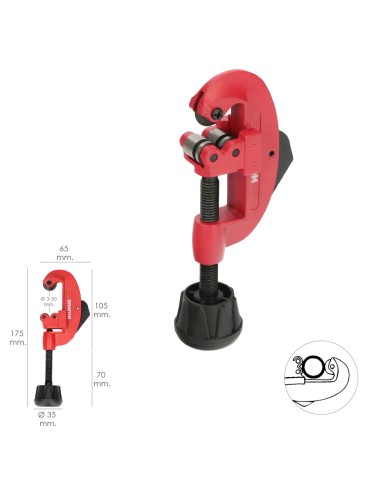 Cortador De Tubos De Ø 3 A 30 mm. Cuerpo Realizado en Aluminio y Rodel en Acero Templado.