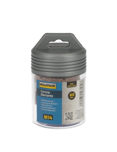 Corona Diamante Para Amoladora Ø 60 mm. Conexión Rosca M14. Corte Seco