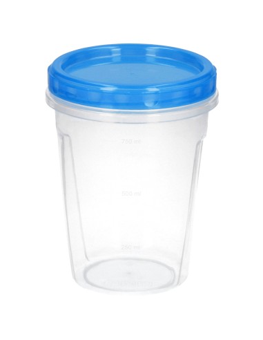 Juego Recipientes Plastico Redondos 1 Litro (Pack 3 piezas)