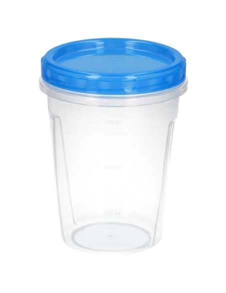 Juego Recipientes Plastico Redondos 1 Litro (Pack 3 piezas)