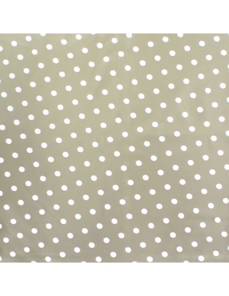 Mantel Hule Rectangular Topos Beige Impermeable Antimanchas PVC 140x250 cm. Recortable Uso Interior y Exterior