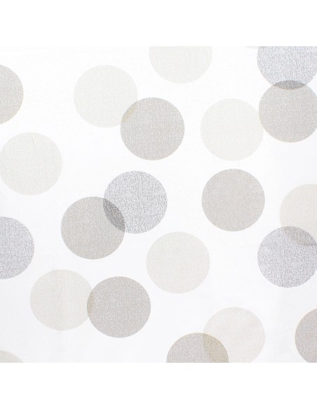 Mantel Hule Redondo Circulos Beige Impermeable Antimanchas PVC Ø 140 cm. Uso Interior y Exterior