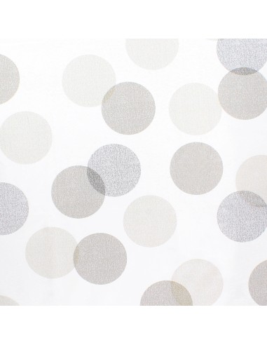 Mantel Hule Rectangular Circulos Beige Impermeable Antimanchas PVC 140x250 cm. Recortable Uso Interior y Exterior