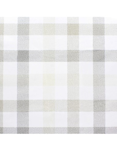 Mantel Hule Rectangular Cuadros Beis. Impermeable Antimanchas PVC 140 cm. x 20 metros. Rollo Recortable. Interior y Exterior