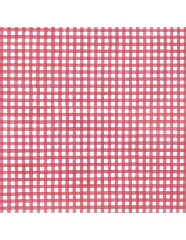 Mantel Hule Rectangular Cuadros Rojos Impermeable Antimanchas PVC 140x250 cm. Recortable Uso Interior y Exterior