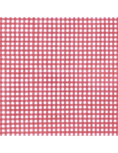 Mantel Hule Rectangular Cuadros Rojos Impermeable Antimanchas PVC 140x250 cm. Recortable Uso Interior y Exterior