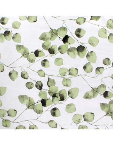 Mantel Hule Rectangular Hojas Verdes. Impermeable Antimanchas PVC 140 cm. x 20 metros. Rollo Recortable. Interior y Exterior